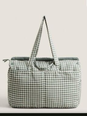 Zara Gingham Maternity Tote